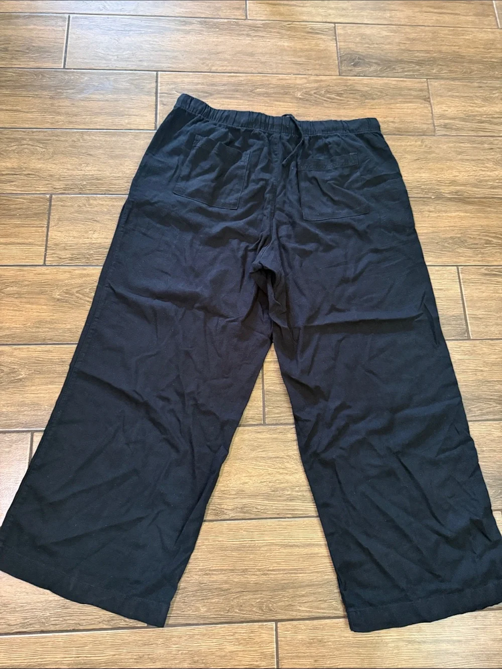 Gap Women's Linen Blend Pull-On Pant Size L Black